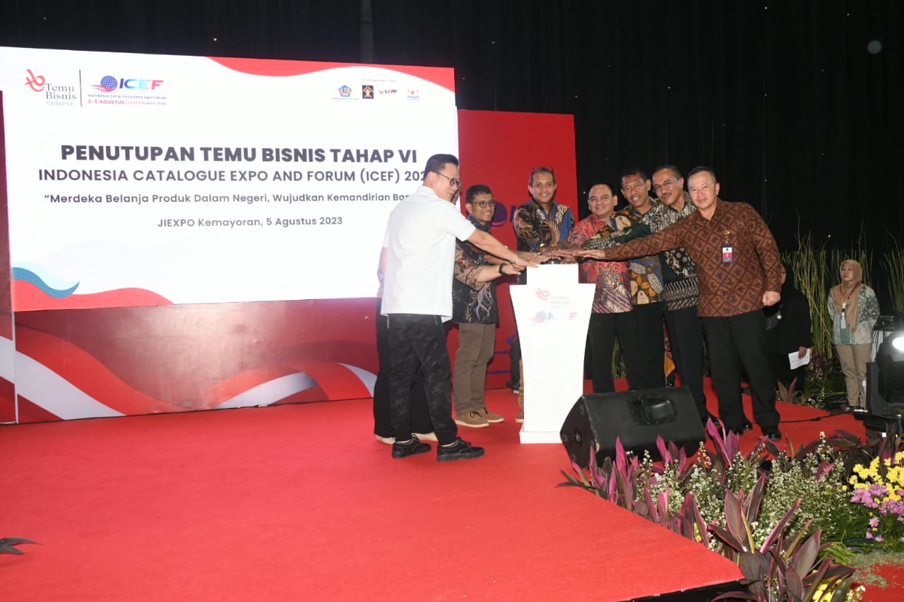 Penutupan secara resmi kegiatan Temu Bisnis Tahap VI di Jakarta International (JI) Expo, Jakarta, Sabtu (5082023).