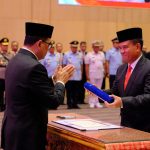 Menteri Perhubungan RI Budi Karya melantik Marsdya TNI Kusworo sebagai Kepala Basarnas