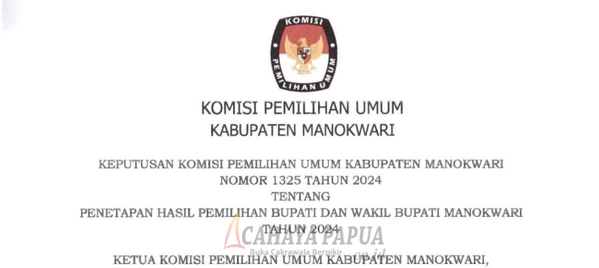 Pengumuman KPU Kabupaten Manokwari